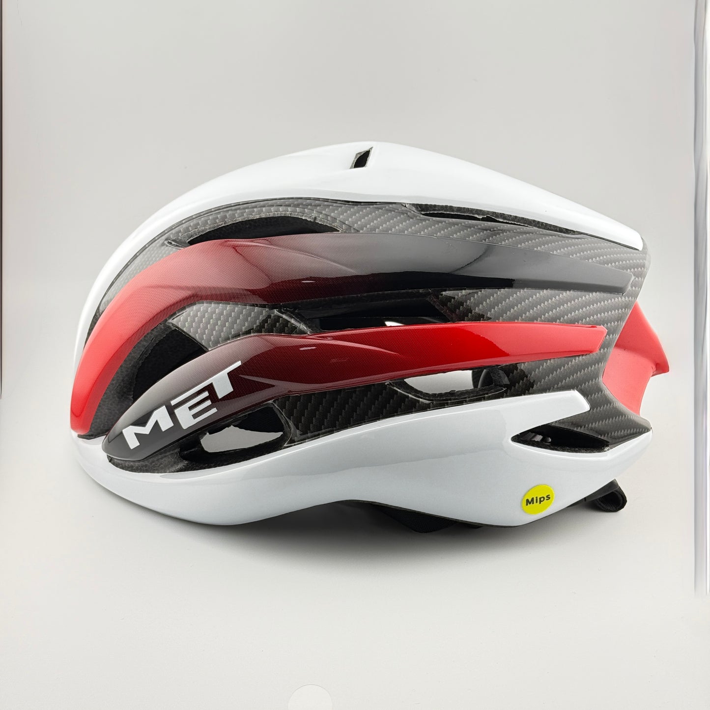 casco blanco rojo MET - Route Store Ctg