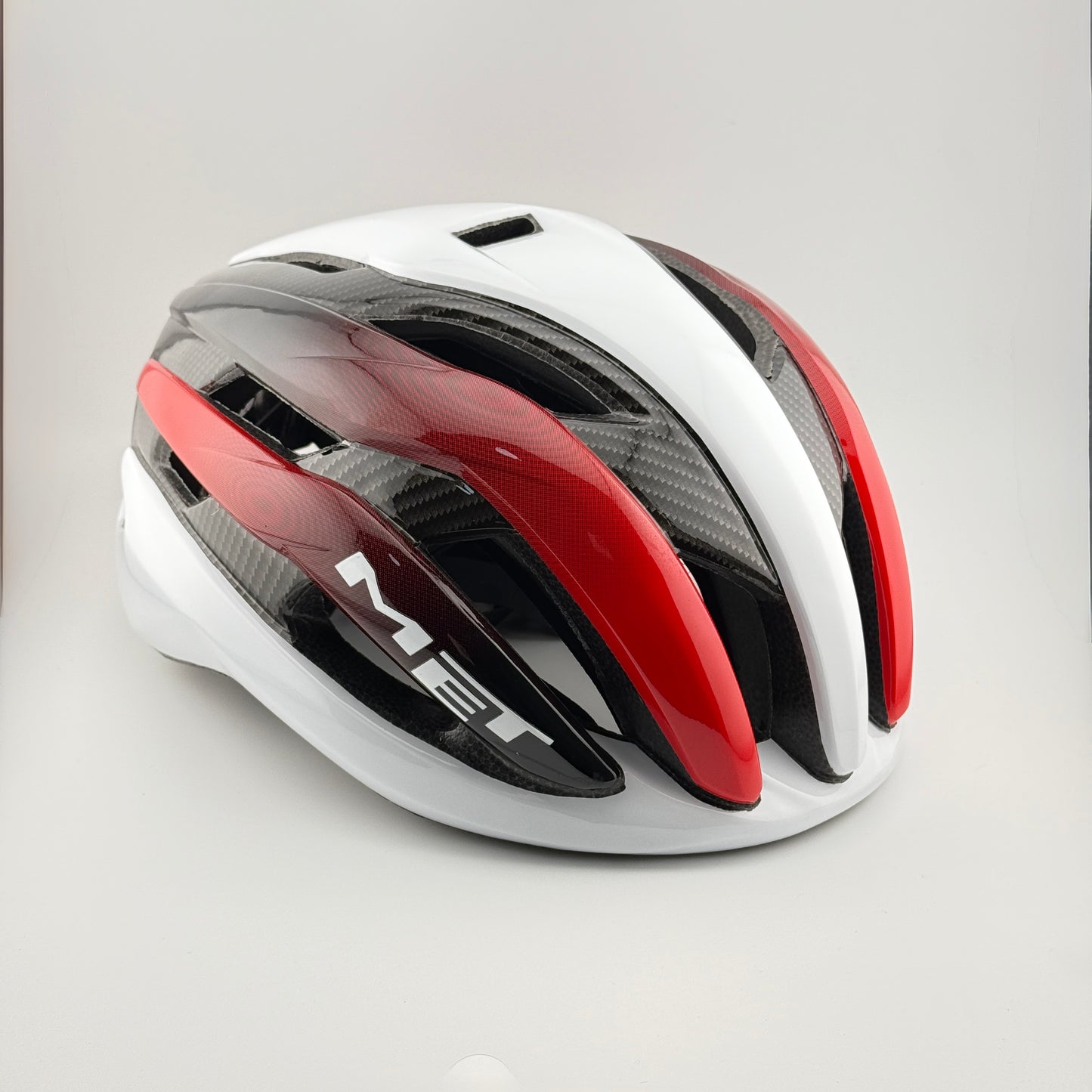 casco blanco rojo MET - Route Store Ctg
