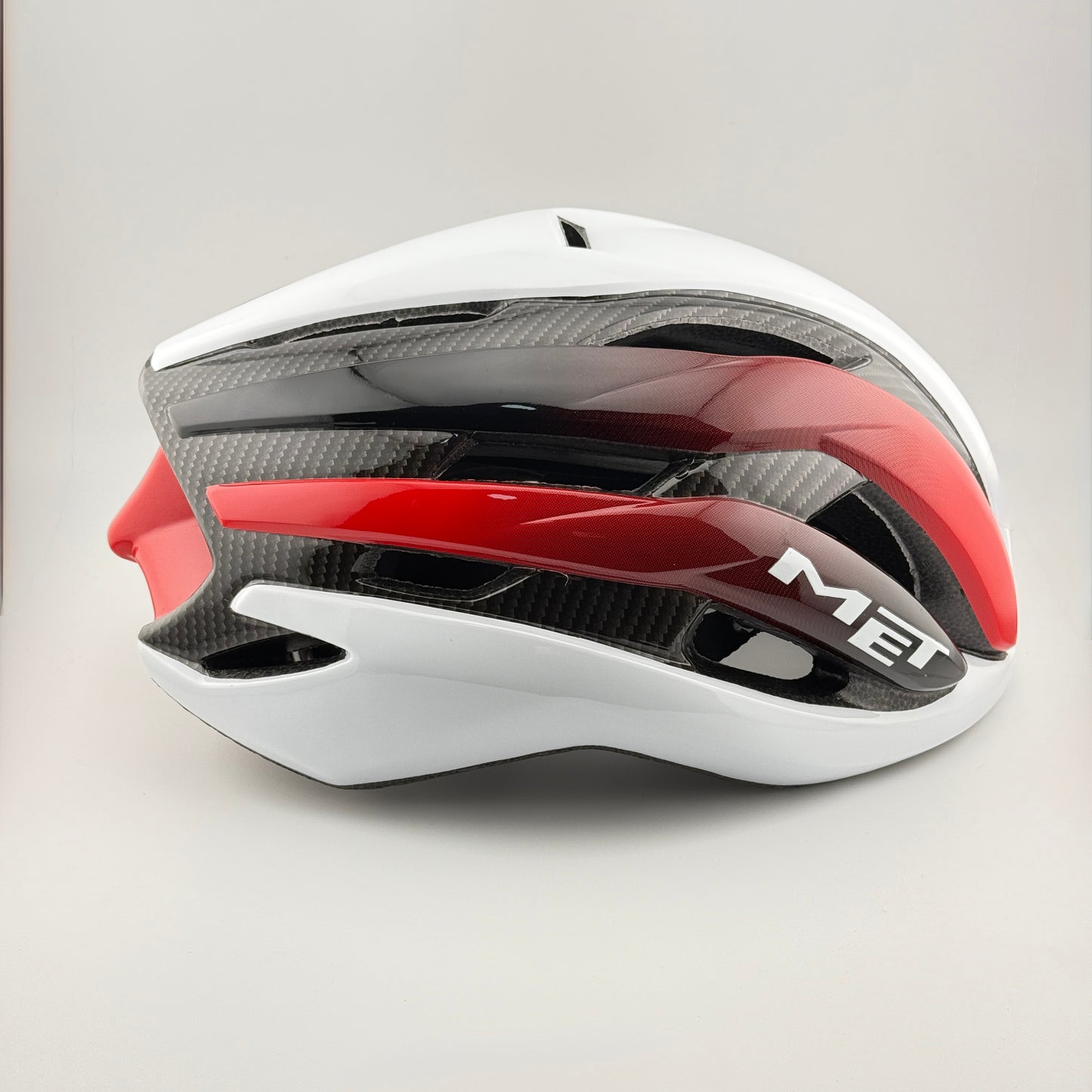 casco blanco rojo MET - Route Store Ctg