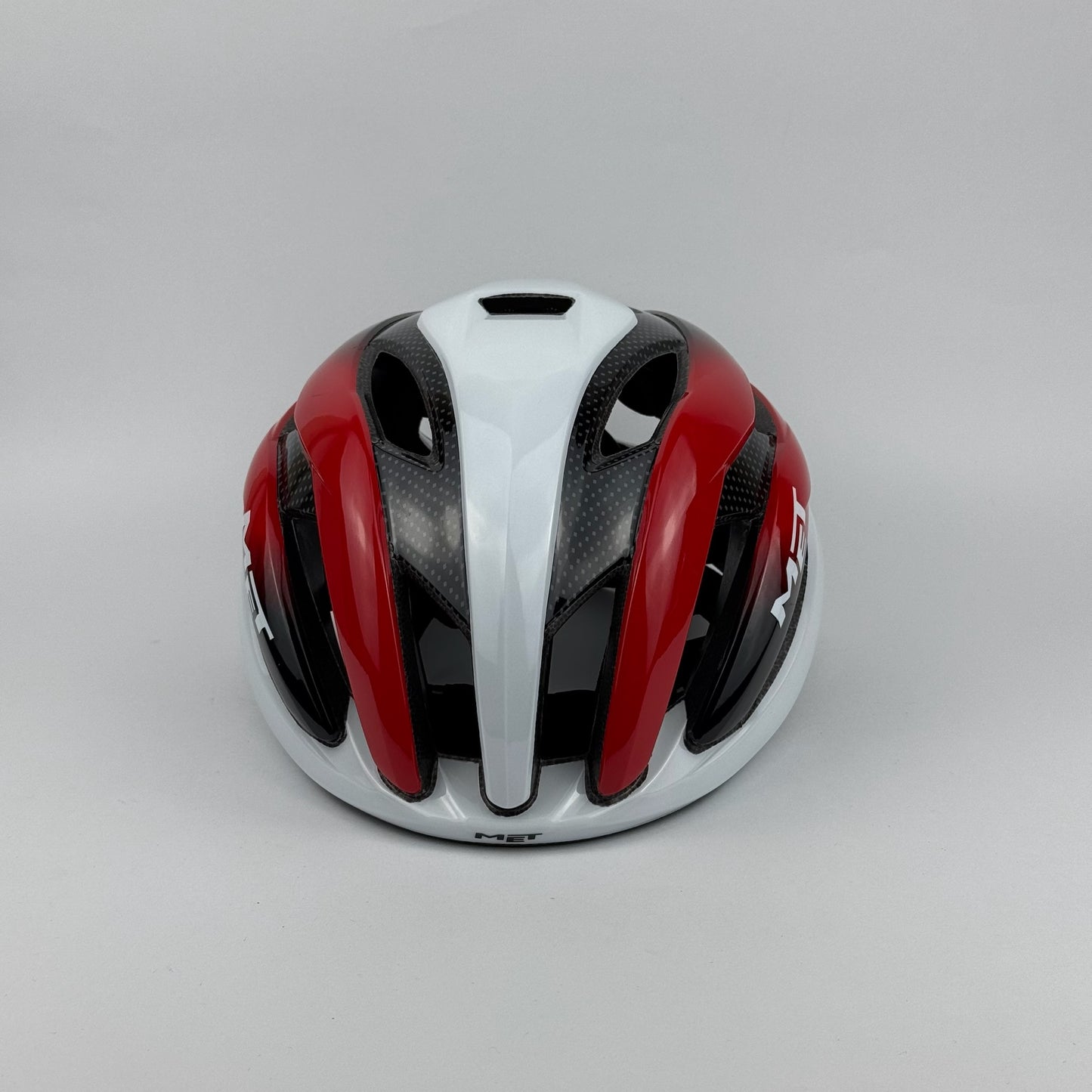 casco blanco rojo MET - Route Store Ctg