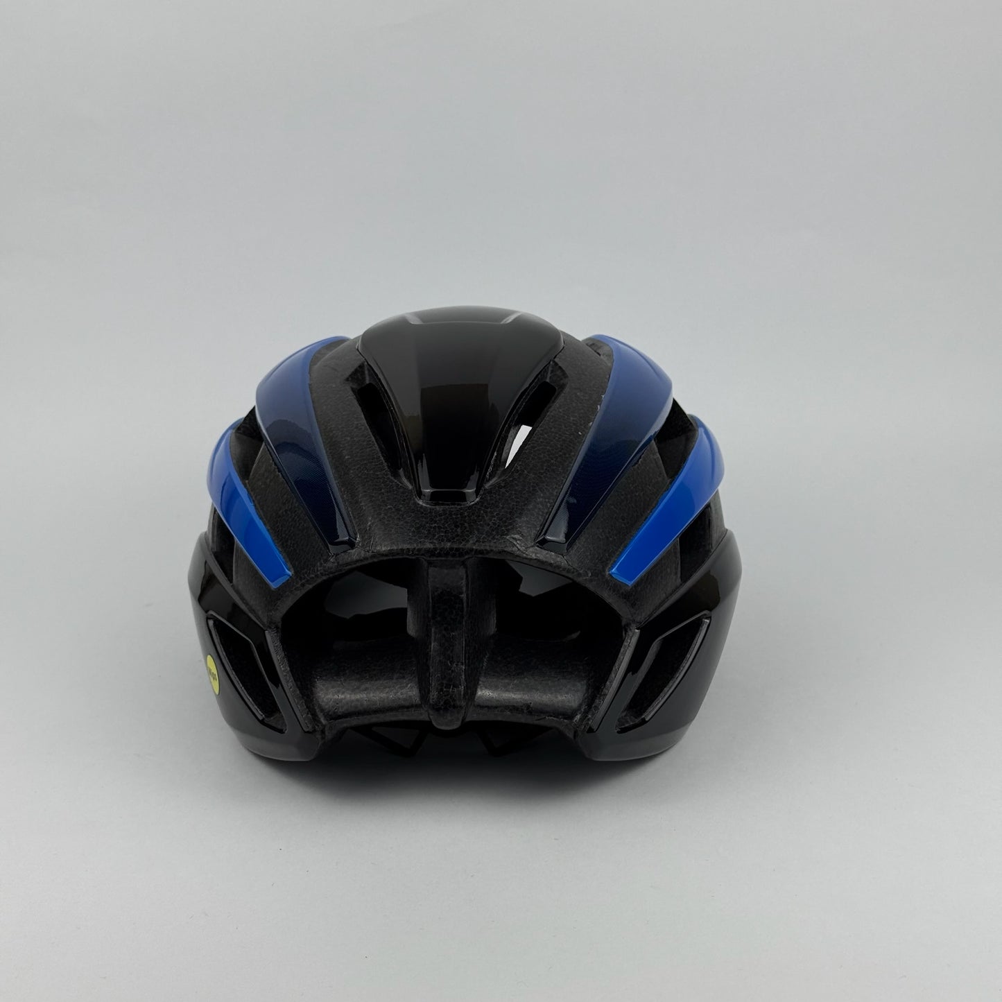 casco negro azul MET