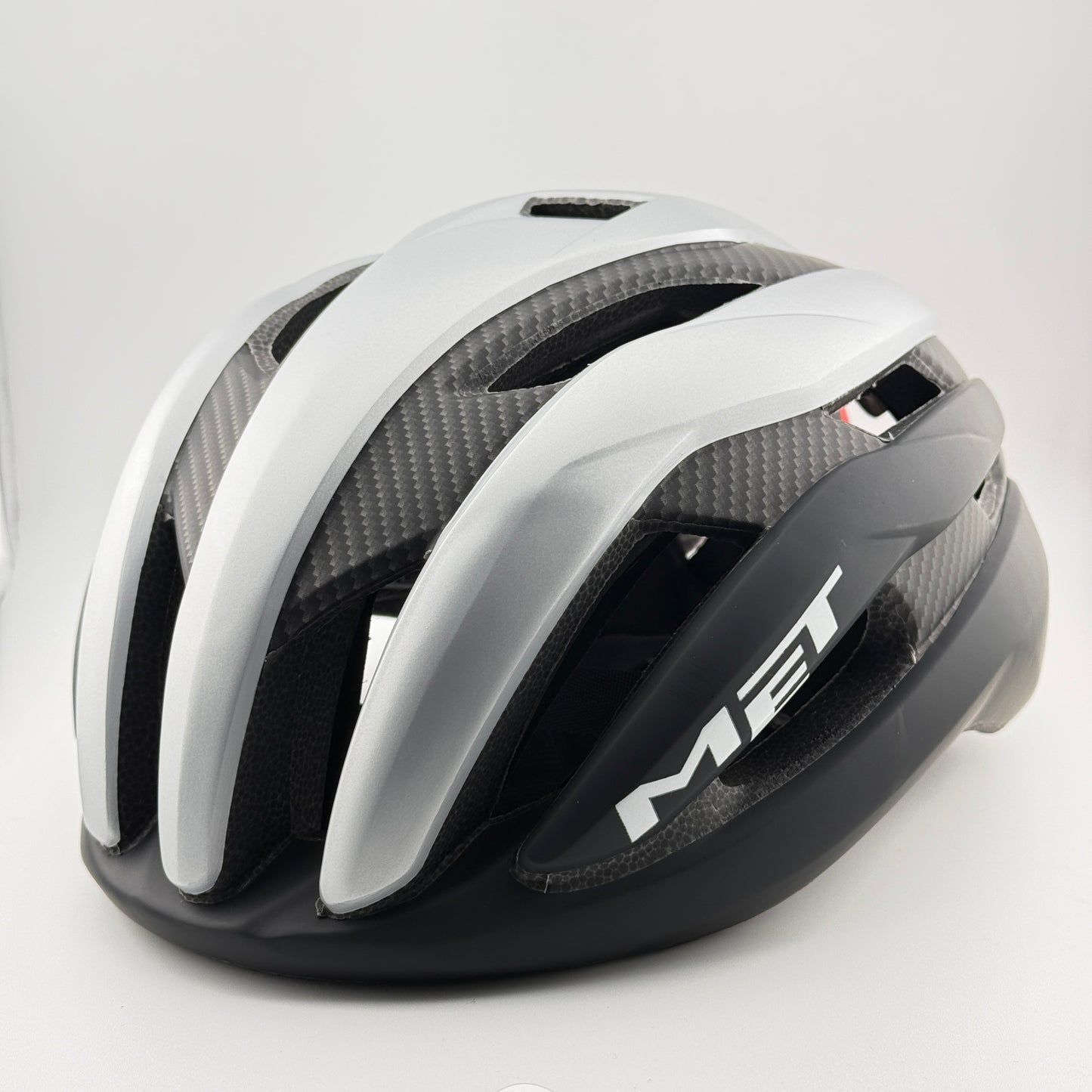 casco blanco  con gris MET Carbon