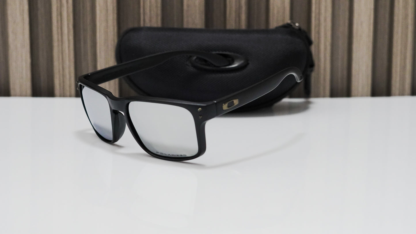 Oakley Holbrook Negra mate lente plateado