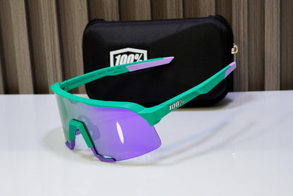 100% S3 Sunglasses Soft Tact Mint Lavender Mirror Lens