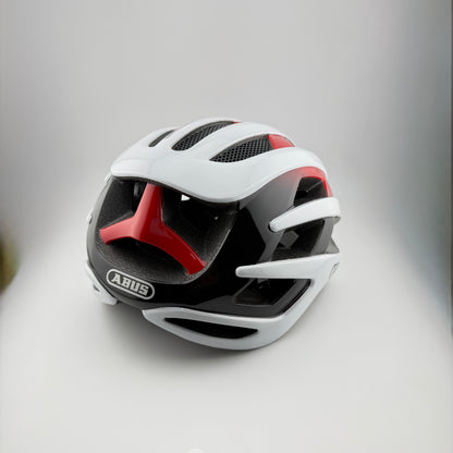 Casco blanco con rojo abus airbreaker