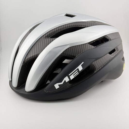 casco blanco  con gris MET Carbon