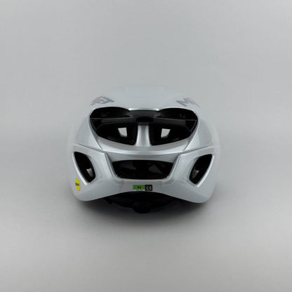 casco blanco MET logo tornasol