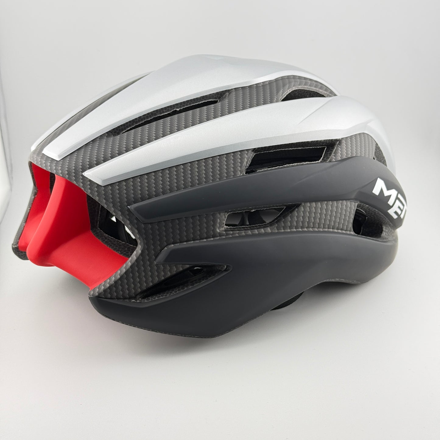 casco blanco  con gris MET Carbon