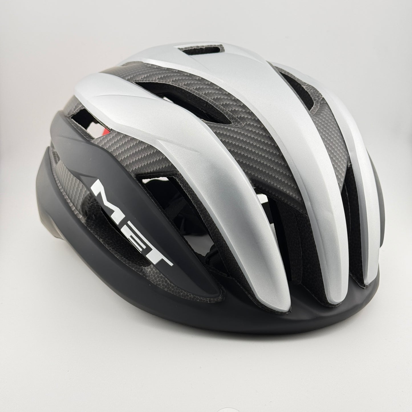casco blanco  con gris MET Carbon