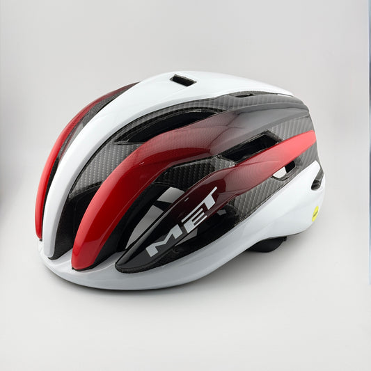 casco blanco rojo MET - Route Store Ctg