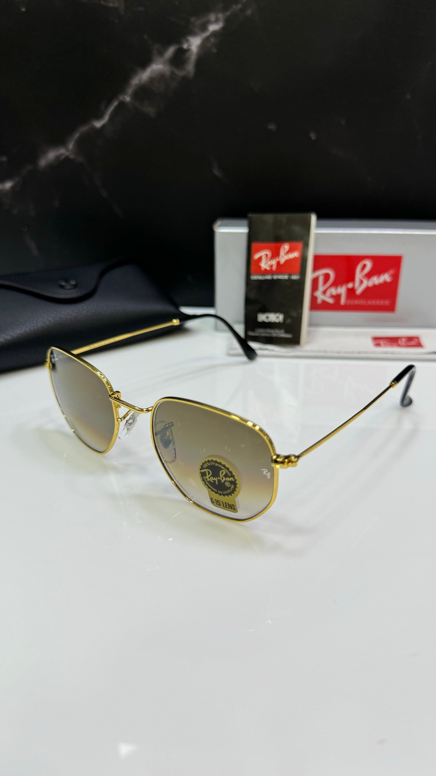 Ray Ban HEXAGONAL doradas