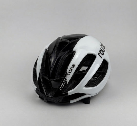 Casco Route blanco con negro