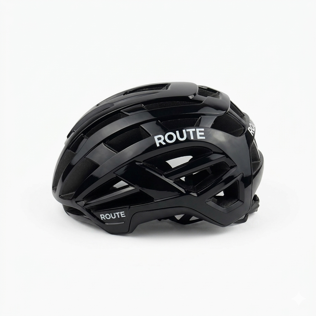 Casco Route negro brillante - Route Store Ctg