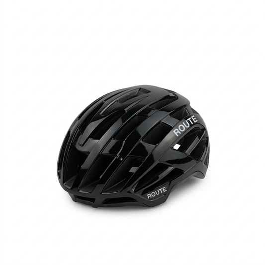 Casco Route negro brillante
