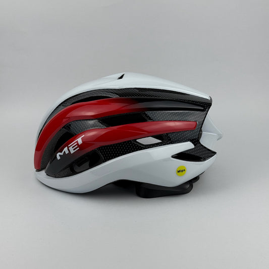 casco blanco rojo MET - Route Store Ctg