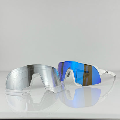 GAFA 100% S3 BLANCA AZUL 4 LENTES FC