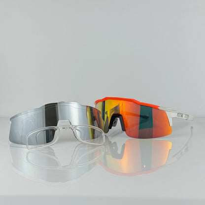 GAFA 100% SPEEDCRAFT SL BLANCA NARANJA 3 LENTES