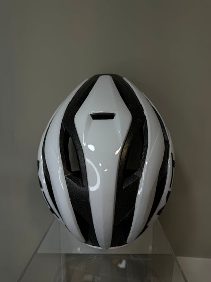 Casco MET blanco con negro brillante