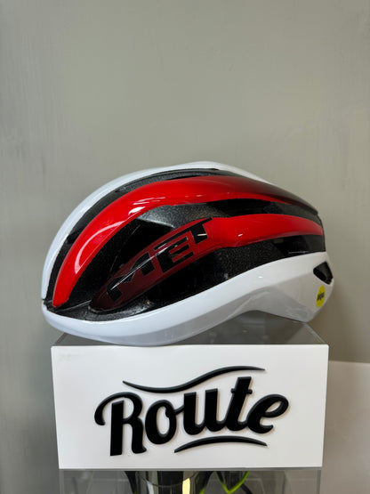 Casco MET blanco negro y rojo brillante